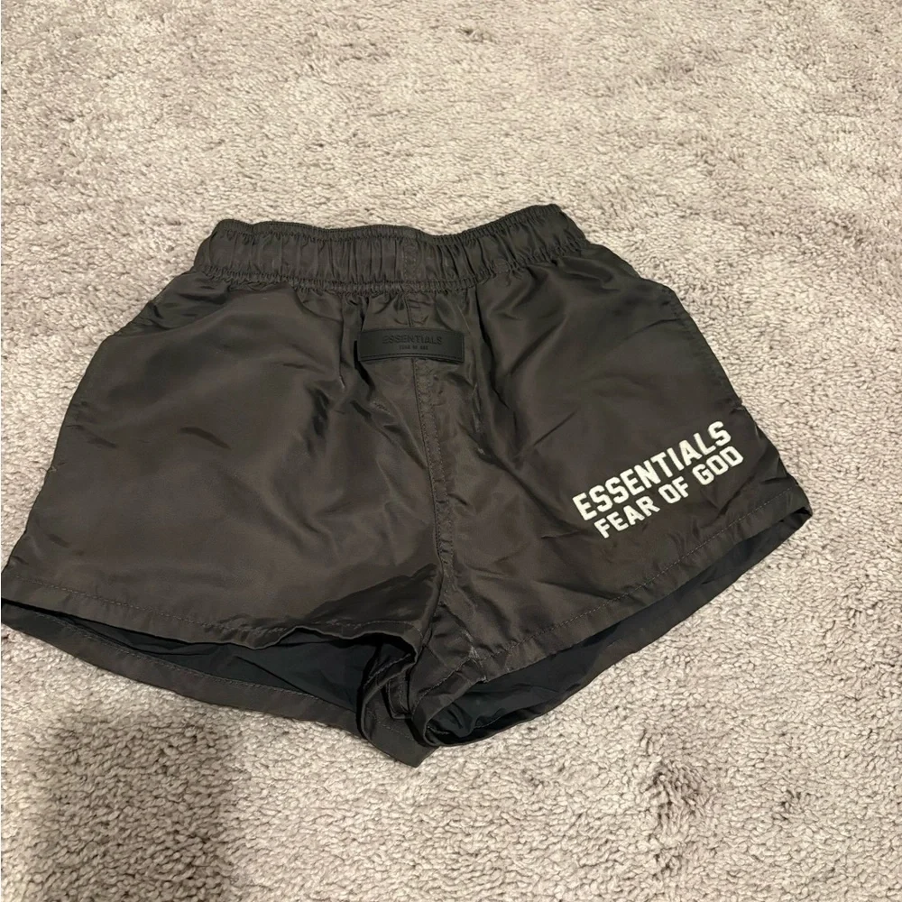 Essentials Fear of God Black Athletic Logo Shorts